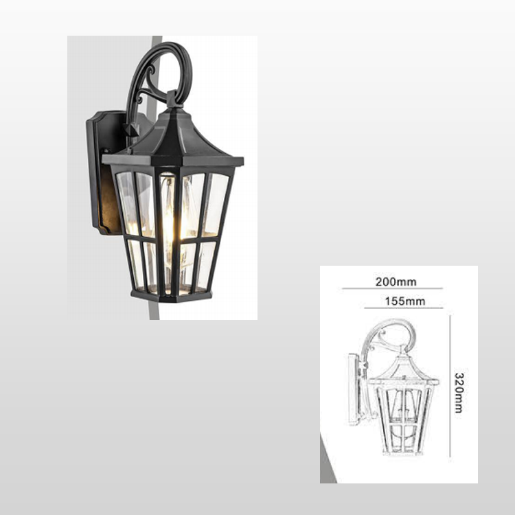 European style street lights - made of die-cast aluminum, with a sand black surface treatment on the lamp body. The glass lampshade is decorated with unique patterns, making this outdoor light look so unique and fashionable. It is very suitable for installing lights, column lights, column tops, and outdoor lighting of light columns at the dock.