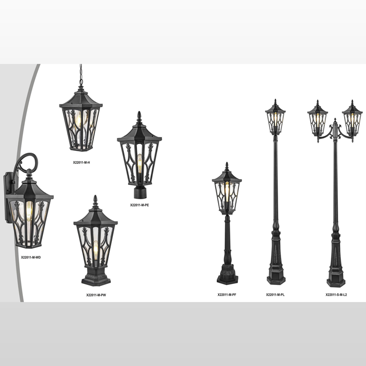  Vintage Elegant The lamp body is matte black, adding an elegant and classic appearance to your home. This outdoor light column is made of corrugated glass and can provide luxurious lighting for lanes, courtyards, entrance passages, and other outdoor spaces. ETL Launch